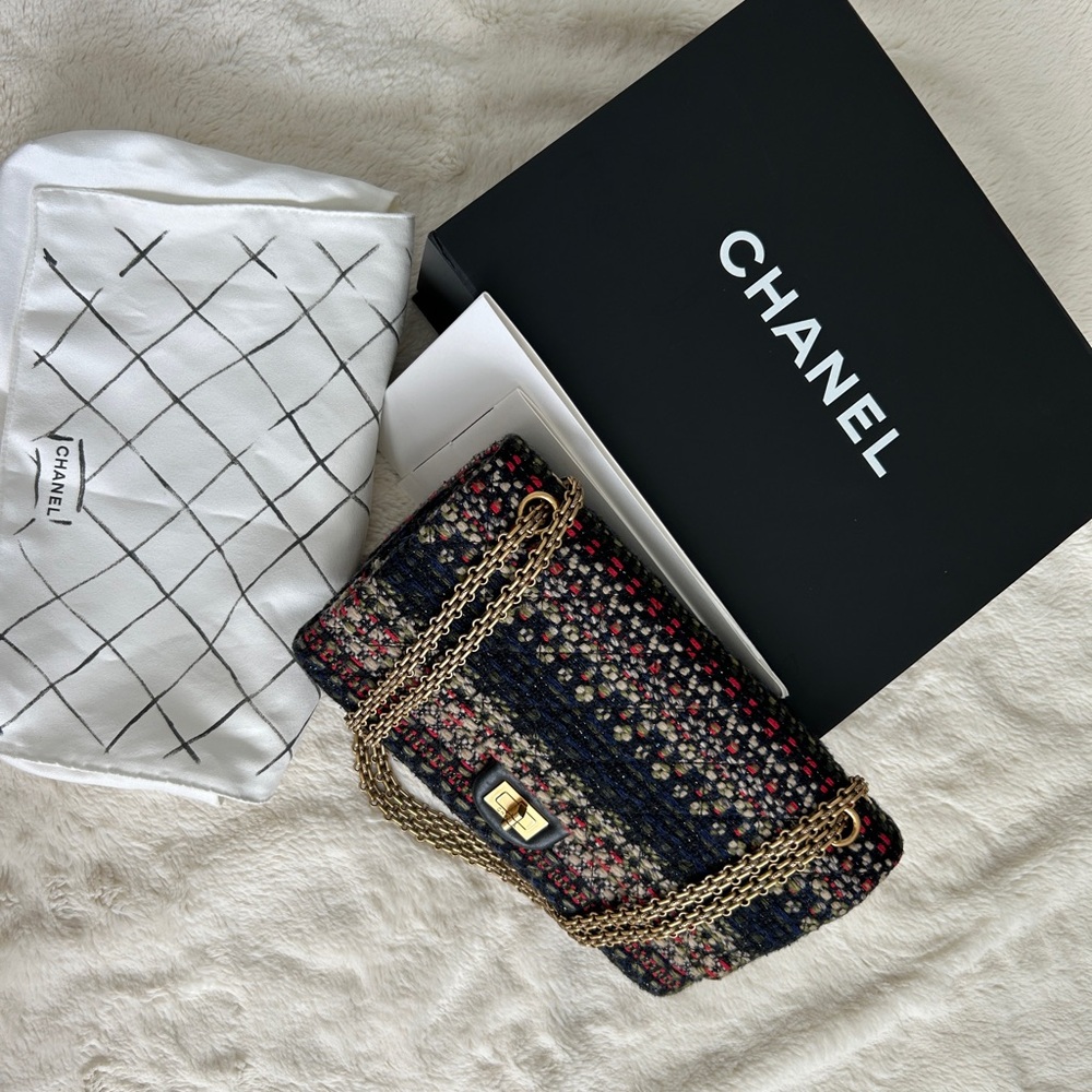 Chanel tweed Paris Salzburg Tweed Reissue bag medium